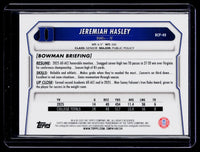 2026 Topps Bowman Chrome 1st Bowman Jeremiah Hasley Purple Refractor BCP-40 /250 - back