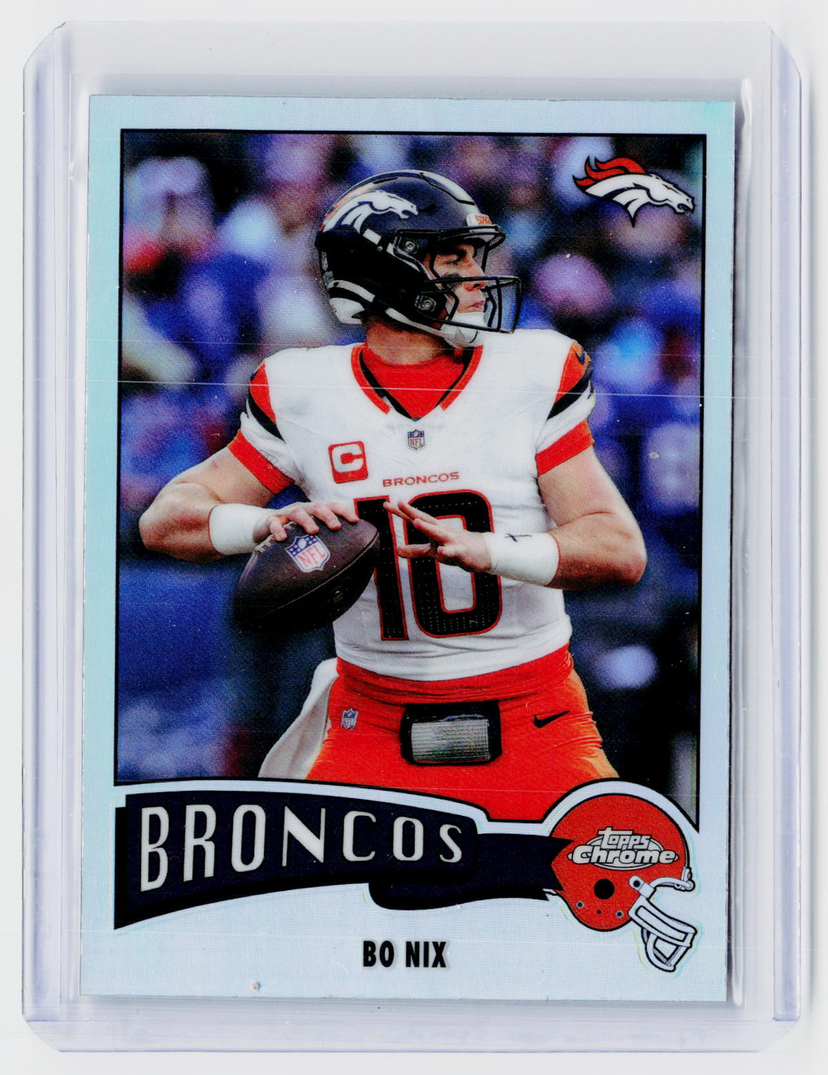 2025 Topps Chrome Football Bo Nix 1975 Topps Refractor #1975-11 Denver Broncos - front