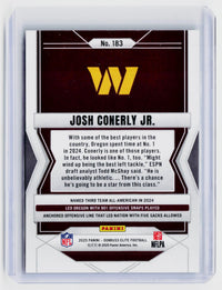 2025 Panini Donruss Elite Status Josh Conerly Jr. Rookie Card #183 Washington Commanders - back