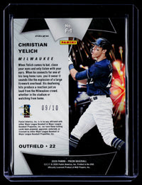 2020 Panini Prizm Fireworks Gold Prizm #F-1 Christian Yelich 09/10 - back
