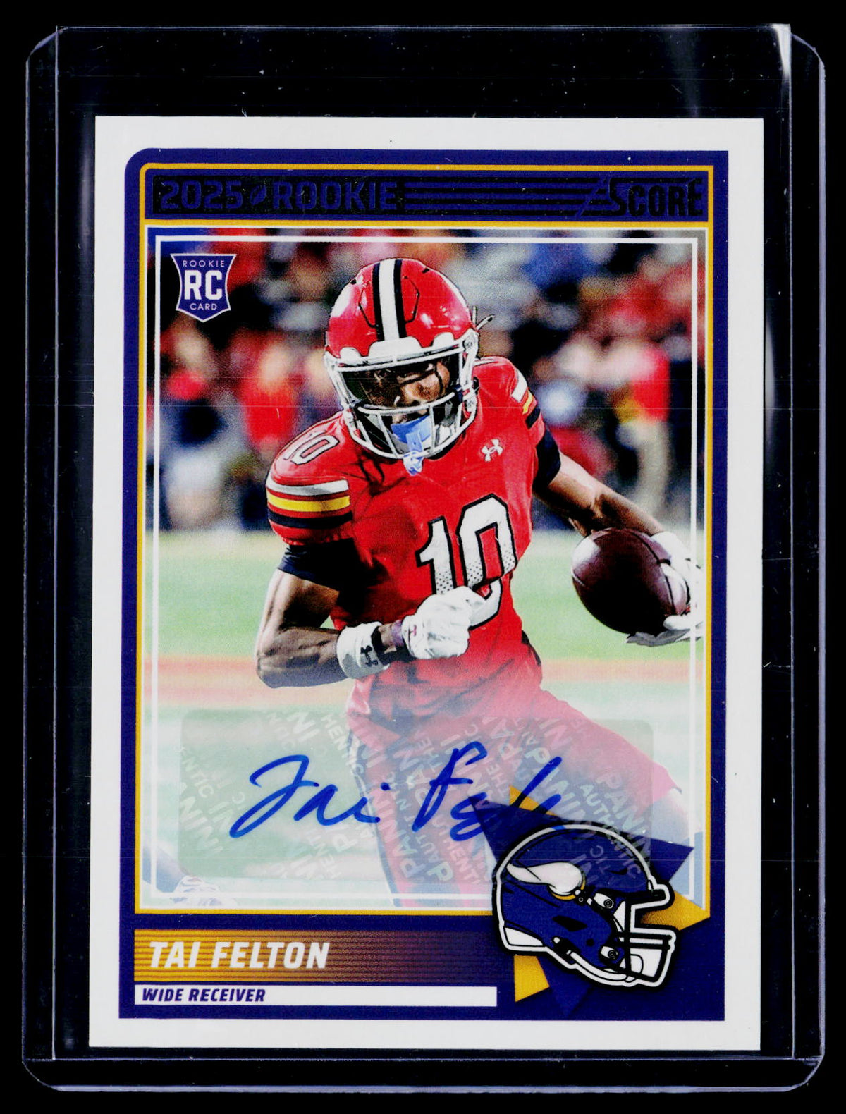 2025 Panini Score Football Rookies Signatures Tai Felton RC Auto #60 - front