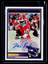 2025 Panini Score Football Rookies Signatures Tai Felton RC Auto #60 - front