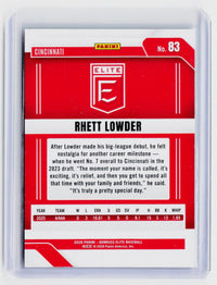 2026 Panini Donruss Elite Baseball Rhett Lowder #83 Cincinnati Reds - back