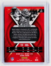 2017 Panini XR Football David Njoku Rookie Card #133 Cleveland Browns - back