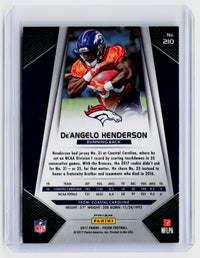 2017 Panini Prizm Football De'Angelo Henderson Rookie Card #210 Denver Broncos - back