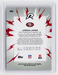 2025 Topps Rookie Rush Gold Jordan James RC #185/375 - back