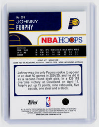 2025-26 Topps NBA Hoops Johnny Furphy Rookie Card #209 /275 - back