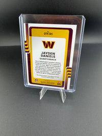2025 Panini Donruss Threads Jayden Daniels Washington Commanders Memorabilia Card #DTH-JDS - back