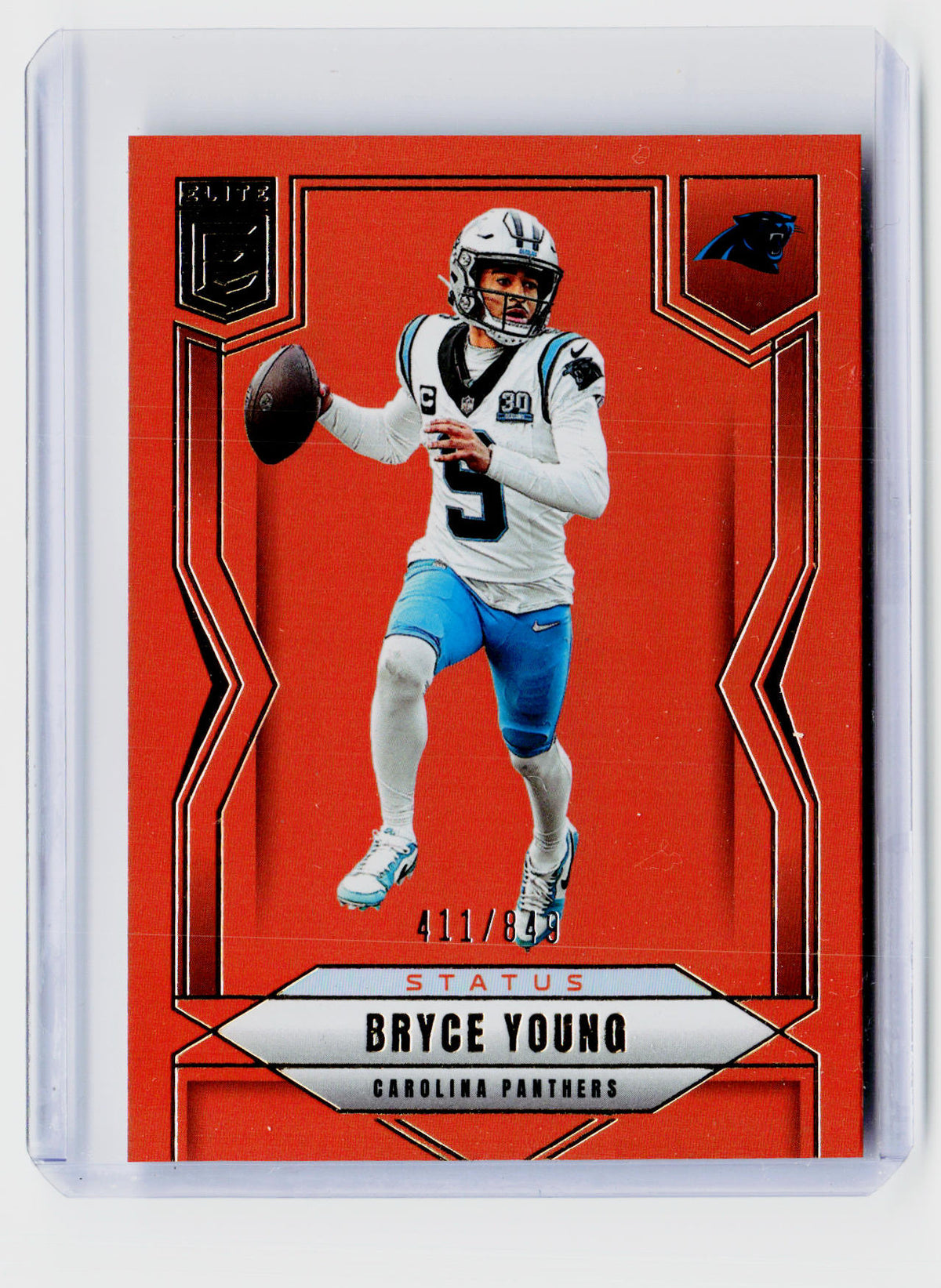 2025 Panini Donruss Elite Football Bryce Young #34 Status Metallic Orange /849 - front