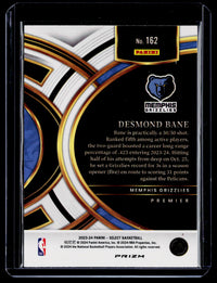 2023-24 Panini Select Basketball Desmond Bane #162 - back