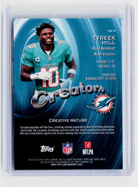 2025 Topps Finest Creative Nature Tyreek Hill CR-19 Miami Dolphins - back
