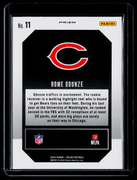 2024 Panini Prizm Football Green Wave Rookie Rome Odunze #11 Chicago Bears - back