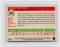 2025 Topps Chrome Platinum Anniversary Adrian Gonzalez #354 Blue Refractor Signed San Diego Padres - back