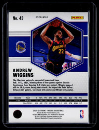 2020-21 Panini Mosaic Basketball Andrew Wiggins #43 Mosaic Warriors - back