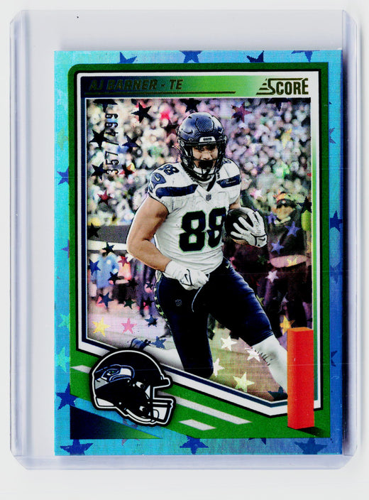 2025 Panini Score Football AJ Barner #82 Seahawks /499 - front