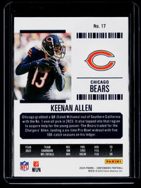 2024 Panini Contenders Football Season Ticket Keenan Allen #17 Chicago Bears - back
