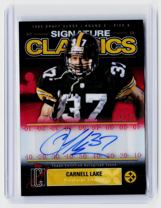 2025 Topps Signature Class Football Signature Classics Carnell Lake Auto /25 - front