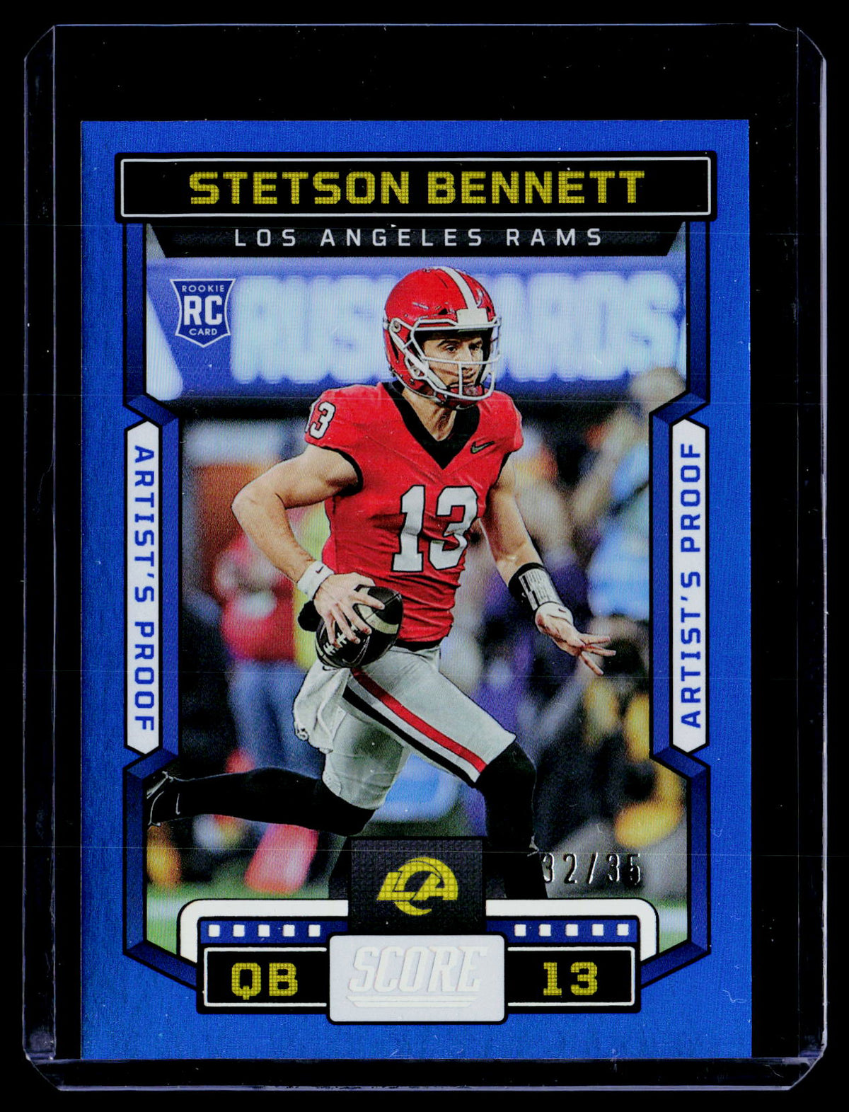 2023 Panini Score Football Stetson Bennett Artist's Proof RC #313 /35 - front