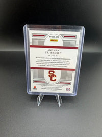 2025 Panini National Treasures Collegiate Amon-Ra St Brown Patch Auto /99 CCSARS - back
