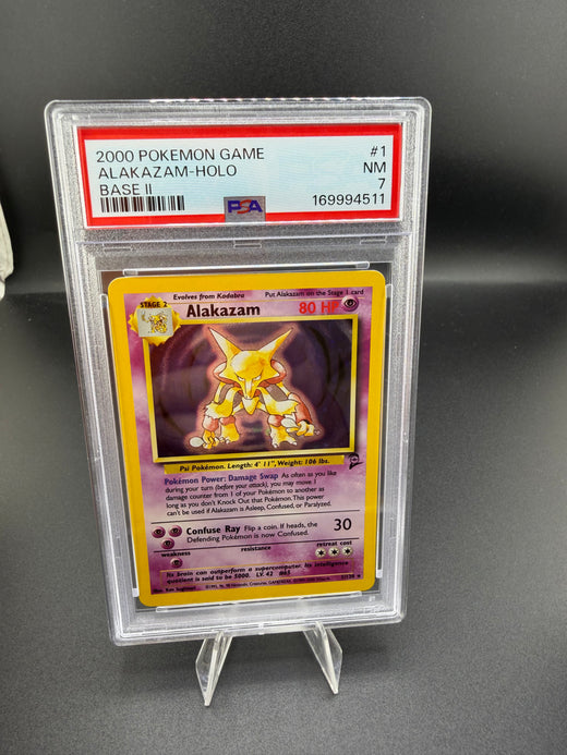 2000 Pokémon Base Set 2 Alakazam Holo #1 PSA 7 - front
