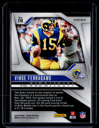 2024 Panini Prizm Football Vince Ferragamo #174 Los Angeles Rams - back