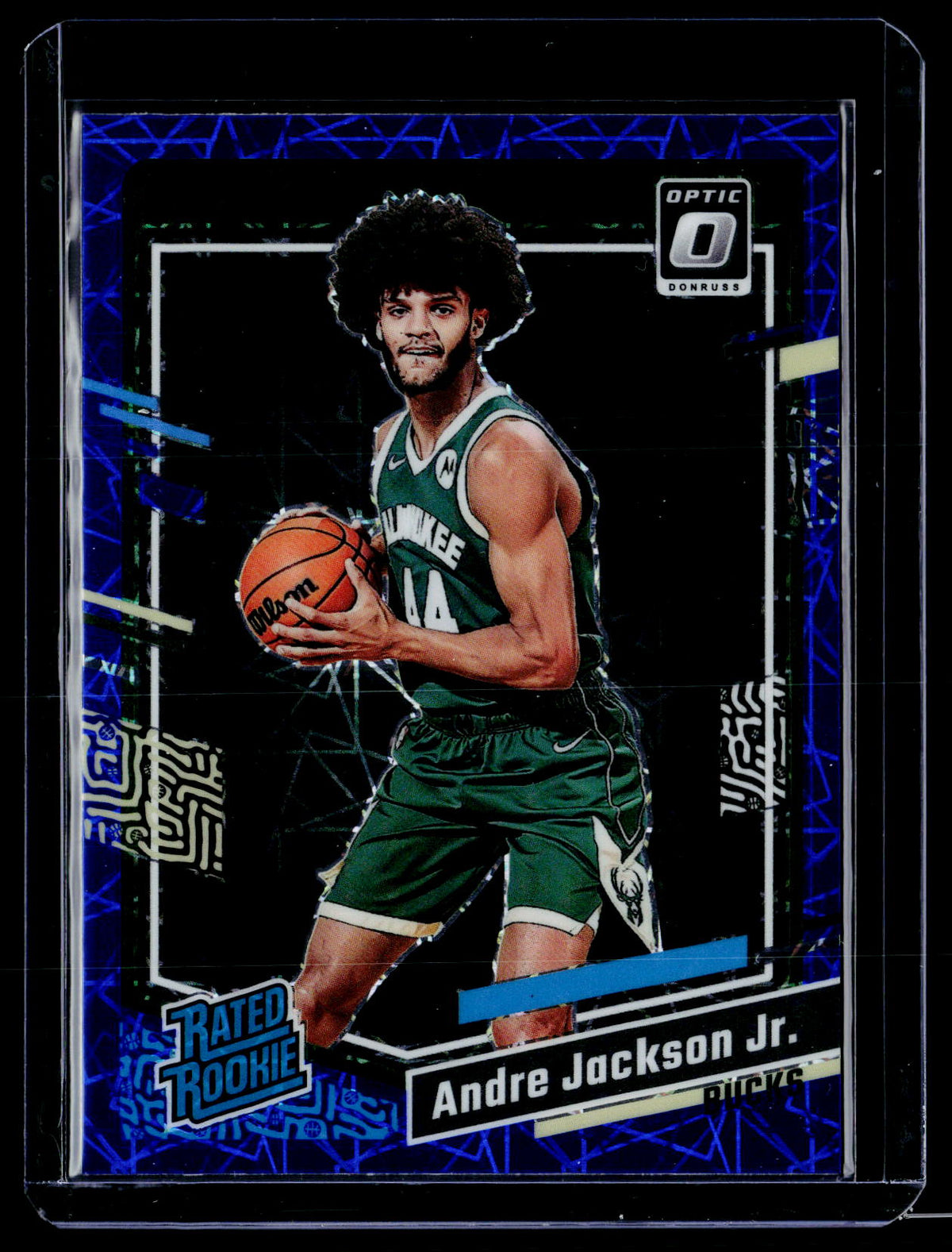 2023-24 Panini Donruss Optic Rated Rookie Andre Jackson Jr. #249 Blue Velocity - front