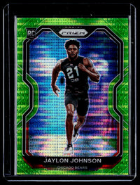 2020 Panini Prizm Football Green Prizm Jaylon Johnson Rookie Card #306 - front