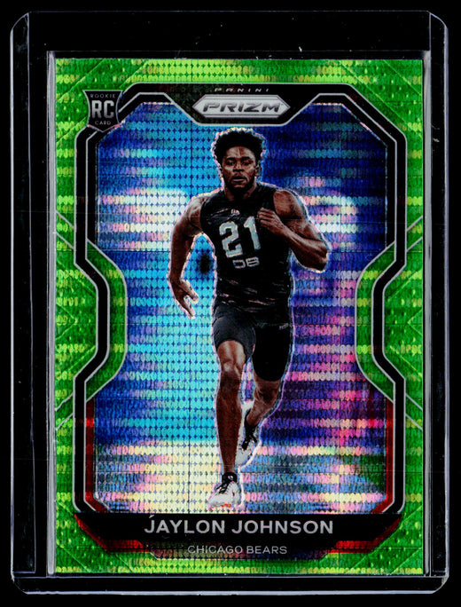 2020 Panini Prizm Football Green Prizm Jaylon Johnson Rookie Card #306 - front