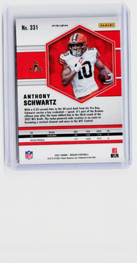 2021 Panini Mosaic Yellow Reactive Rookie Anthony Schwartz #331 Cleveland Browns - back