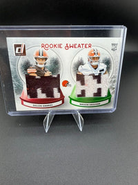 2025 Panini Donruss Football Rookie Sweater Dillon Gabriel / Mason Graham #SWED-CLE - front