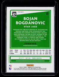 2020-21 Panini Donruss Optic Basketball Bojan Bogdanovic #88 Choice Dragon - back