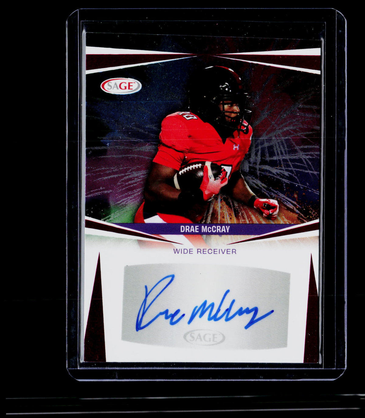 2025 SAGE Autograph Drae McCray Texas Tech Card #A-DM3 - front