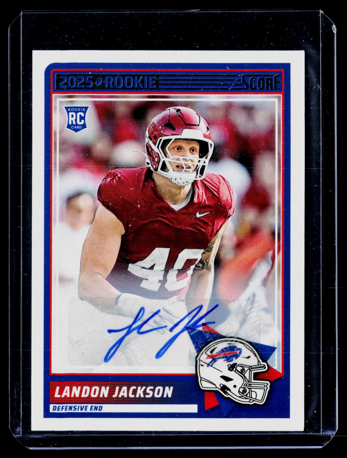 2025 Panini Score Football Landon Jackson #87 Rookie Signatures Auto RC - front