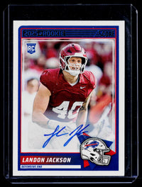 2025 Panini Score Football Landon Jackson #87 Rookie Signatures Auto RC - front