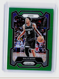 2023-24 Panini Prizm Green Prizm #71 Malik Monk Sacramento Kings - front