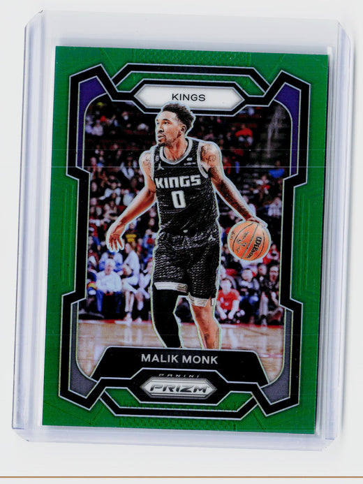 2023-24 Panini Prizm Green Prizm #71 Malik Monk Sacramento Kings - front