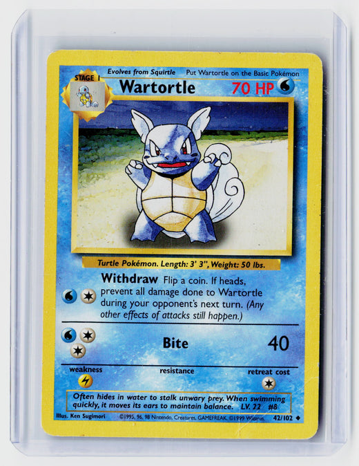 1999 Pokémon Base Set Wartortle 42/102 - front