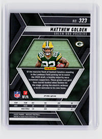 2025 Panini Mosaic Football Matthew Golden Red sparkle - back