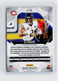 2024 Panini Phoenix DJ Moore Blue Fade #50 /249 Chicago Bears - back