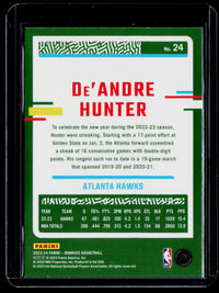 2023-24 Panini Donruss Basketball De'Andre Hunter #24 Atlanta Hawks - back