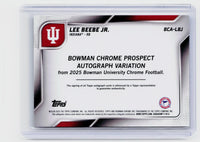 2025 Bowman University Chrome Lee Beebe Jr. 1st Bowman Prospect Autograph Variation BCA-LBJ - back