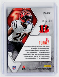 2023 Panini Phoenix Football DJ Turner Rookie #170 /199 Cincinnati Bengals - back