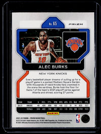2021-22 Panini Prizm Basketball Alec Burks Red White and Blue #65 - back