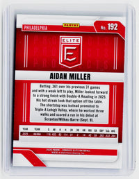 2026 Panini Donruss Elite Baseball Prospects Aspirations Green Aidan Miller #192 /499 - back