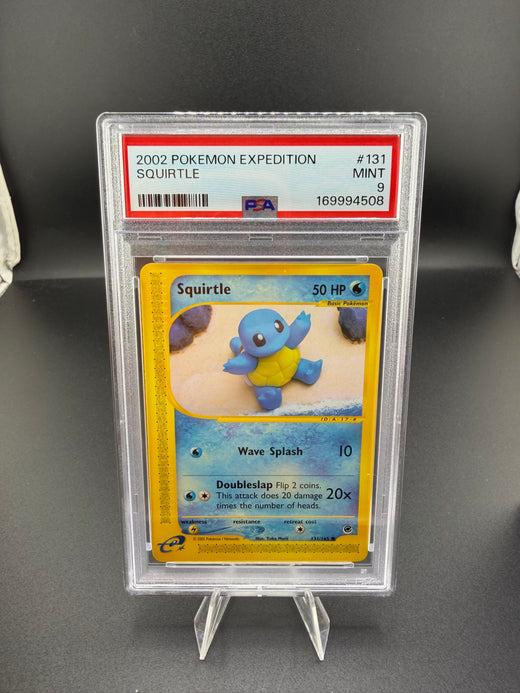 2002 Pokémon Expedition Squirtle #131/165 PSA 9 Mint - front