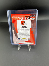2025 Panini Score Football Zone-Mates Myles Garrett Cleveland Browns Memorabilia Card ZON-MGT - back
