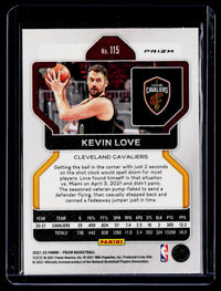 2021-22 Panini Prizm Basketball Kevin Love #115 Cleveland Cavaliers - back