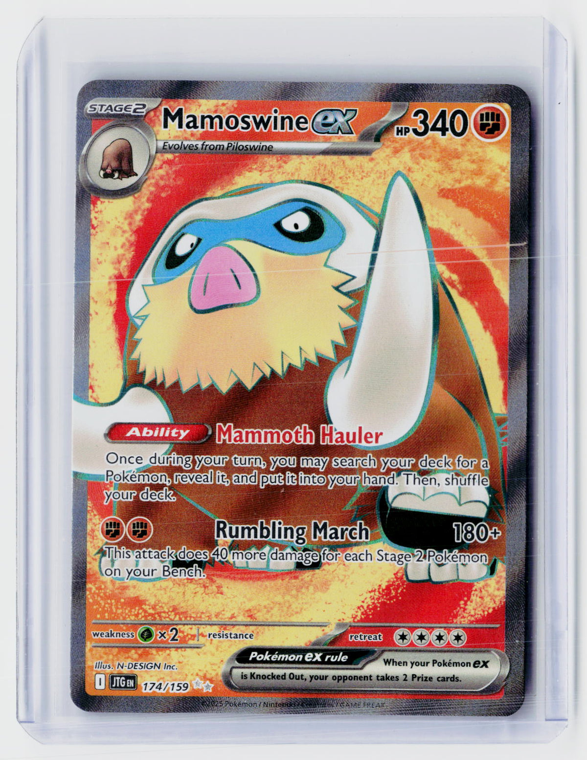2025 Pokémon Journey Together Mamoswine ex Special Illustration Rare #174/159 - front