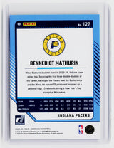 2024-25 Panini Donruss Green Laser Benedict Mathurin #127 Indiana Pacers - back