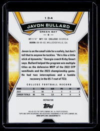 2025 Topps Resurgence Refractor Javon Bullard Rookie #134 - back